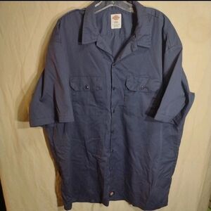 Dickies Work Shirt Men’s Size 2XL Navy Blue Work Casual Short Sleeve Button Up